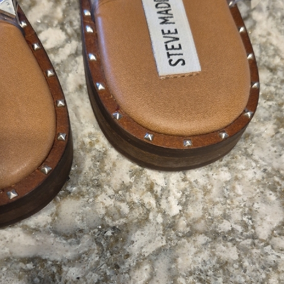 Steve Madden Travel Clear and Silver Studded Sandals - Picture 6 of 7